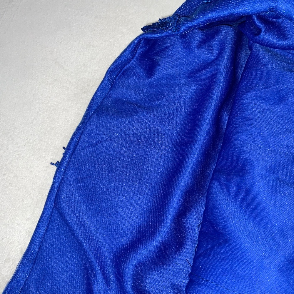 Never Worn Royal Blue Corset-Style Strapless Cocktail Dress Size 8 - Picture 8 of 10